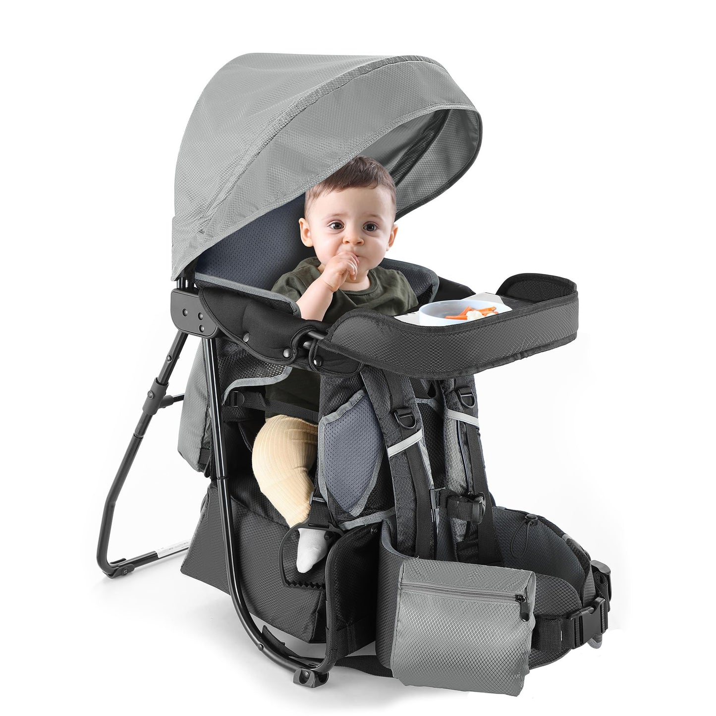 besrey Baby Backpack Carrier Toddler Hiking Backpack with Removable Toddlers Dining Tray Adjustable Straps&Waist Belt Foldable Frame Lightweight Large Capacity Child Carrier for Hiking